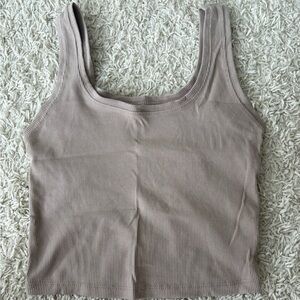 Wild Fable Taupe Ribbed Tank
